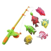 Lolynie Kids Toys Fishing Toy Set Fun Time Fishing Game With 1 Fishing Rod And 6 Cute Fishes For Children Random Color